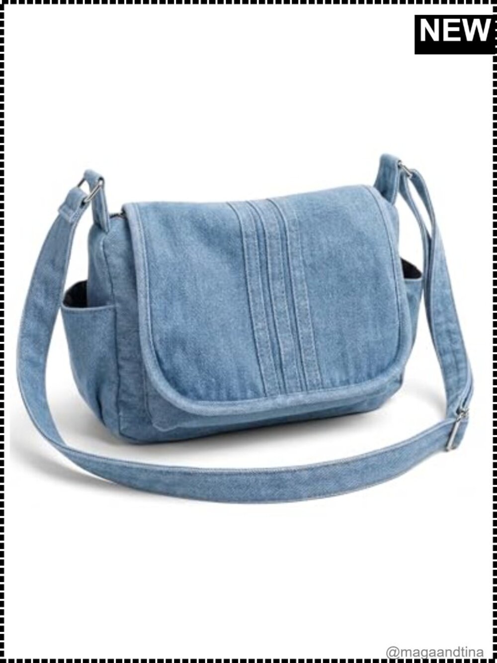 Denim Crossbody Bag for Women Adjustable Strap Shoulder Handbag